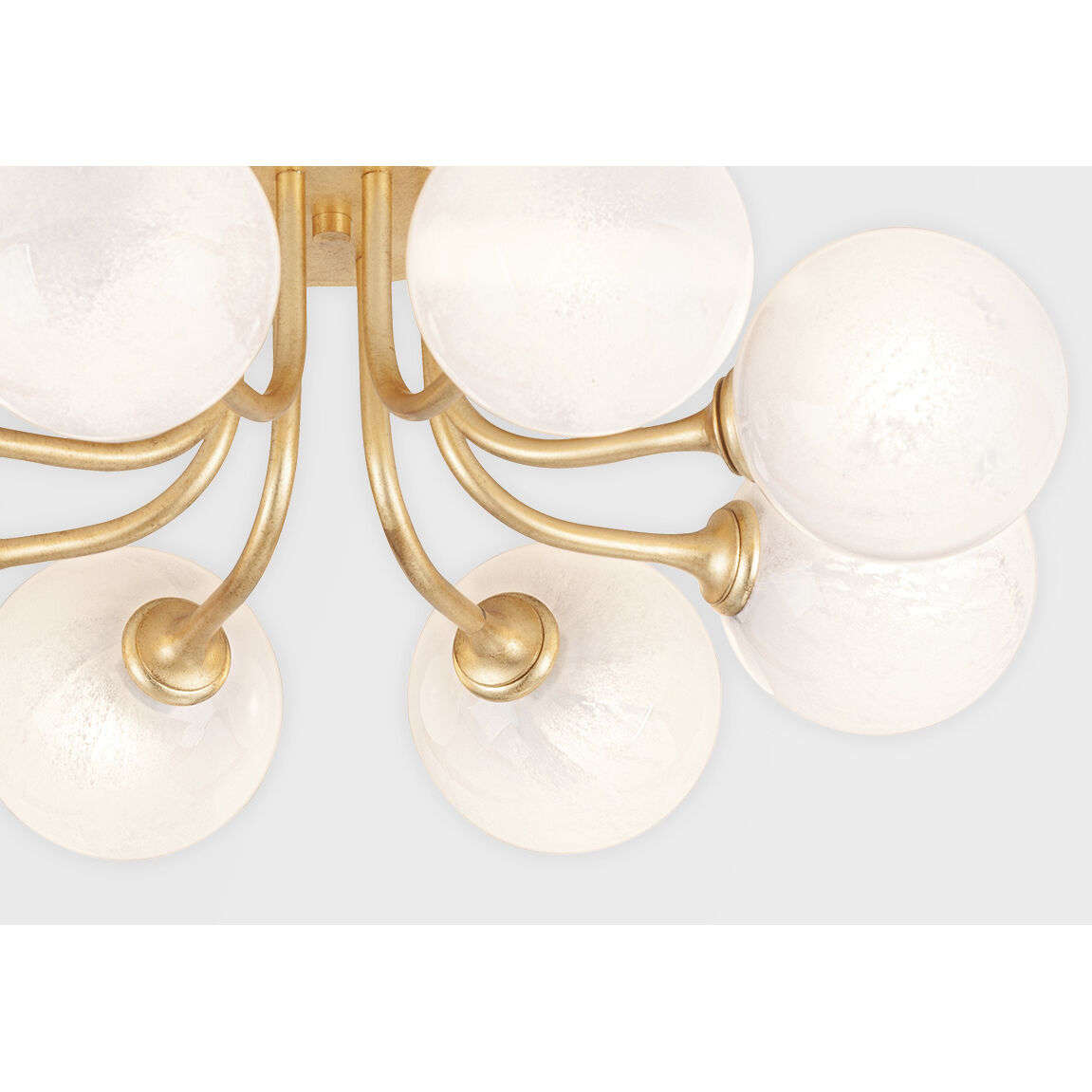 Onyx 8 Light 25 inch Vintage Gold Leaf Semi Flush Mount Ceiling Light