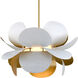 Ginger 1 Light 34.5 inch White and Gold Leaf Pendant Ceiling Light