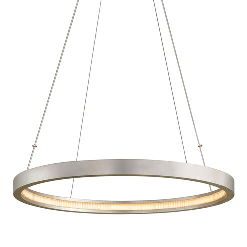 Jasmine LED 36 inch Silver Leaf Pendant Ceiling Light, Circular Frame