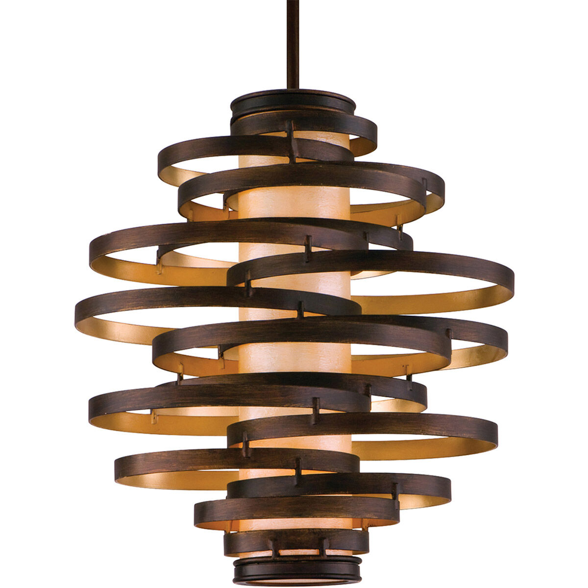 Vertigo 3 Light 23 inch Bronze / Gold Leaf Pendant Ceiling Light