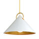 Charm 1 Light 30 inch White and Gold Leaf Pendant Ceiling Light
