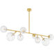 Glasgow 8 Light 60 inch Vintage Polished Brass Linear Ceiling Light