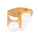 Eiko 3 Light 19 inch Vintage Gold Leaf Flush Mount Ceiling Light