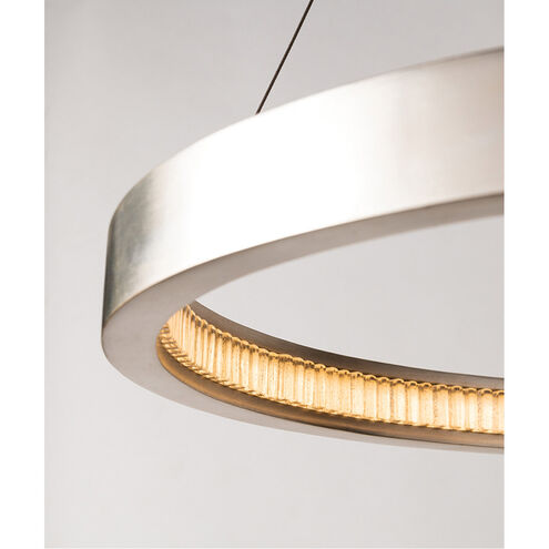 Jasmine LED 56 inch Silver Leaf Pendant Ceiling Light, Circular Frame
