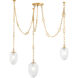 Daith 3 Light 48 inch Vintage Brass Chandelier Ceiling Light