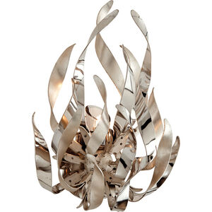 Graffiti 1 Light 10 inch Silver Leaf and Polished Stainless Wall Sconce Wall Light