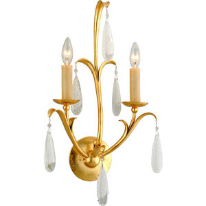 Prosecco 2 Light 12.75 inch Gold Leaf Wall Sconce Wall Light