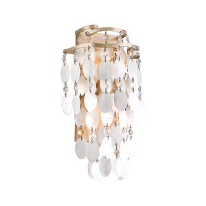 Dolce 2 Light 9 inch Champagne Leaf Wall Sconce Wall Light in 14.25