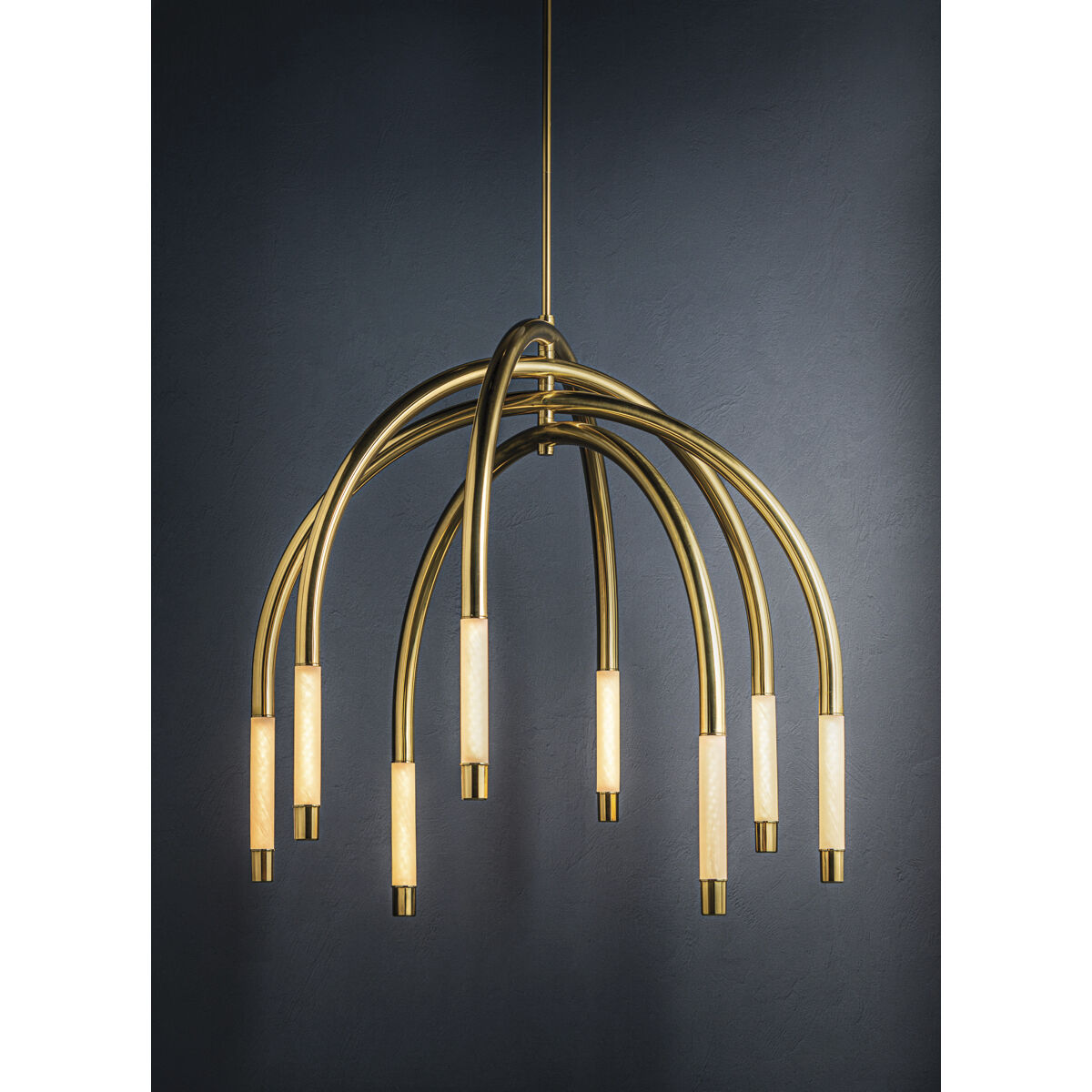 Zeme LED 47.75 inch Vintage Polished Brass Chandelier Ceiling Light
