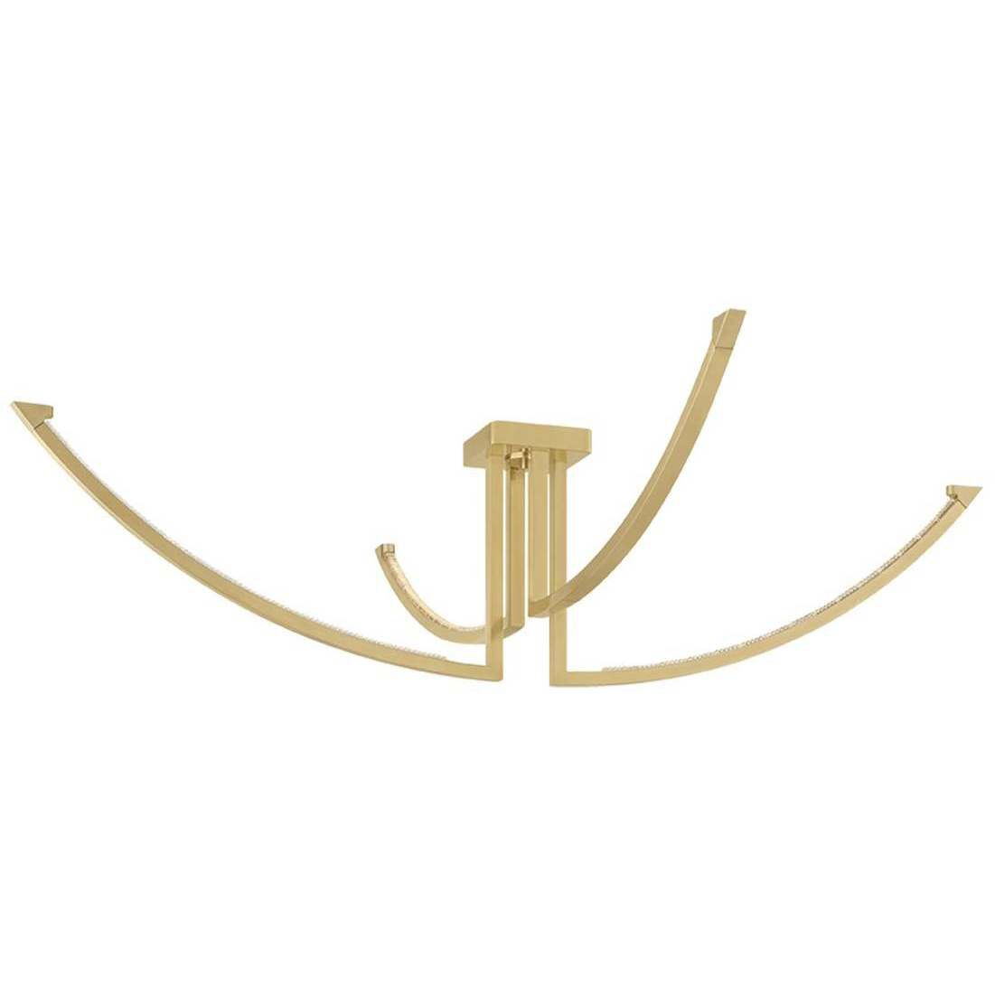 Frankfurt 4 Light 60 inch Vintage Brass Semi Flush Ceiling Light