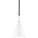 Utopia LED 6 inch Satin Black and Polished Brass Pendant Ceiling Light 