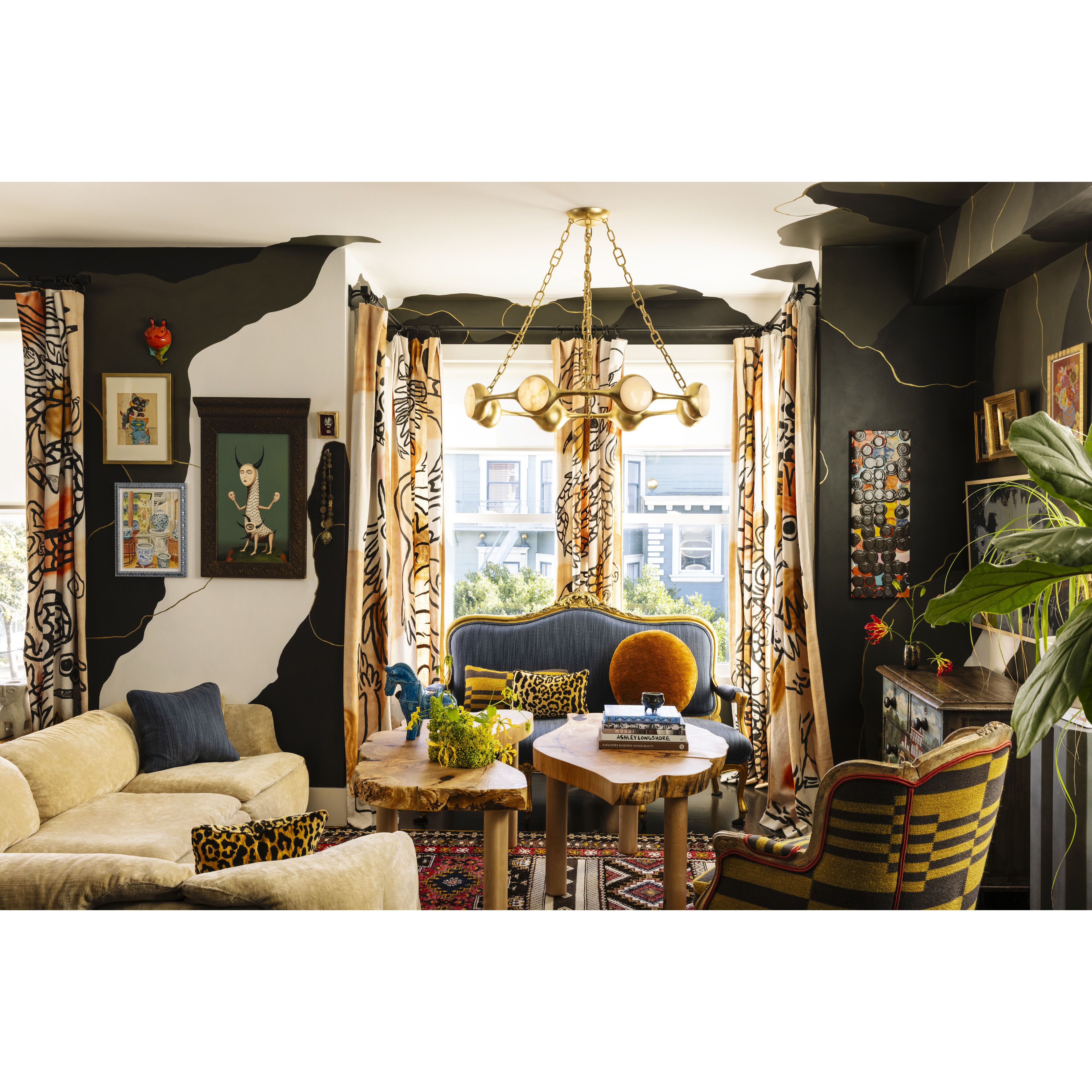 Riviere LED 40 inch Vintage Gold Leaf Chandelier Ceiling Light