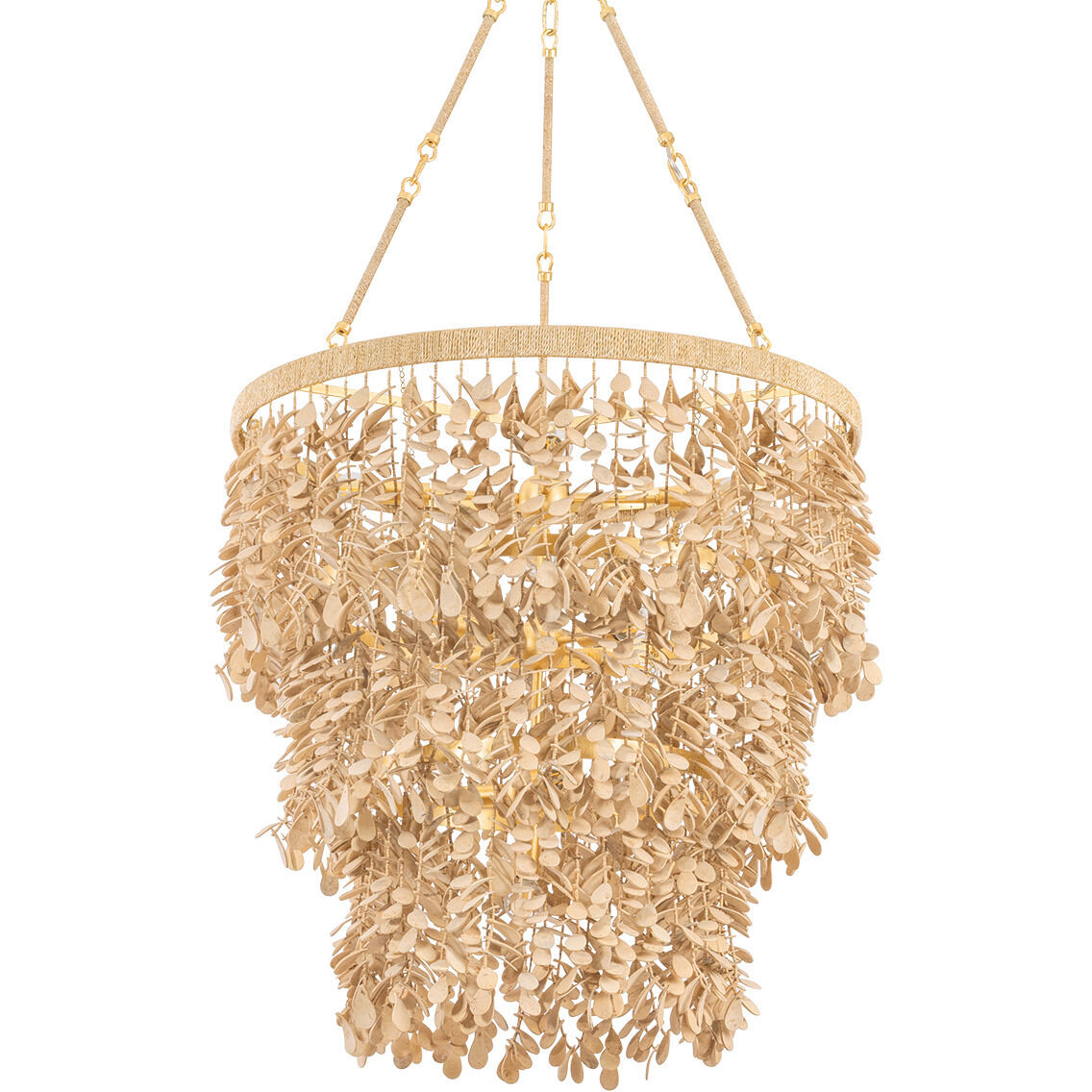 Naxos 12 Light 30 inch Vintage Gold Leaf Chandelier Ceiling Light