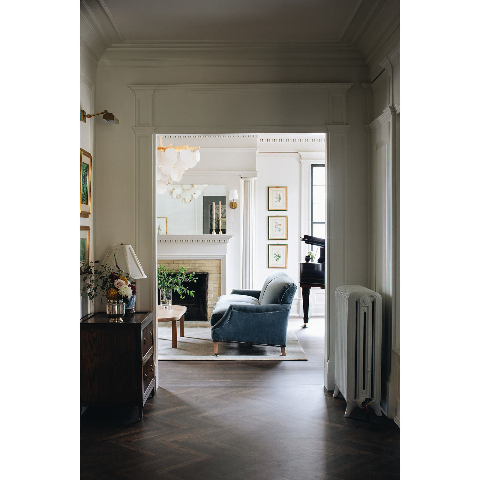 Serenity 1 Light 40 inch Gold Leaf and Polished Stainless Chandelier Ceiling Light