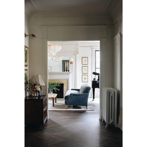 Serenity 1 Light 40 inch Gold Leaf and Polished Stainless Chandelier Ceiling Light