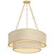 Kiso 9 Light 34.5 inch Vintage Gold Leaf Chandelier Ceiling Light