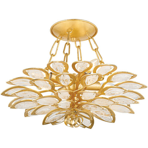 Vittoria 4 Light 18 inch Gold Leaf Semi Flush Ceiling Light