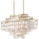 Dolce 12 Light 42 inch Champagne Leaf Linear Pendant Ceiling Light