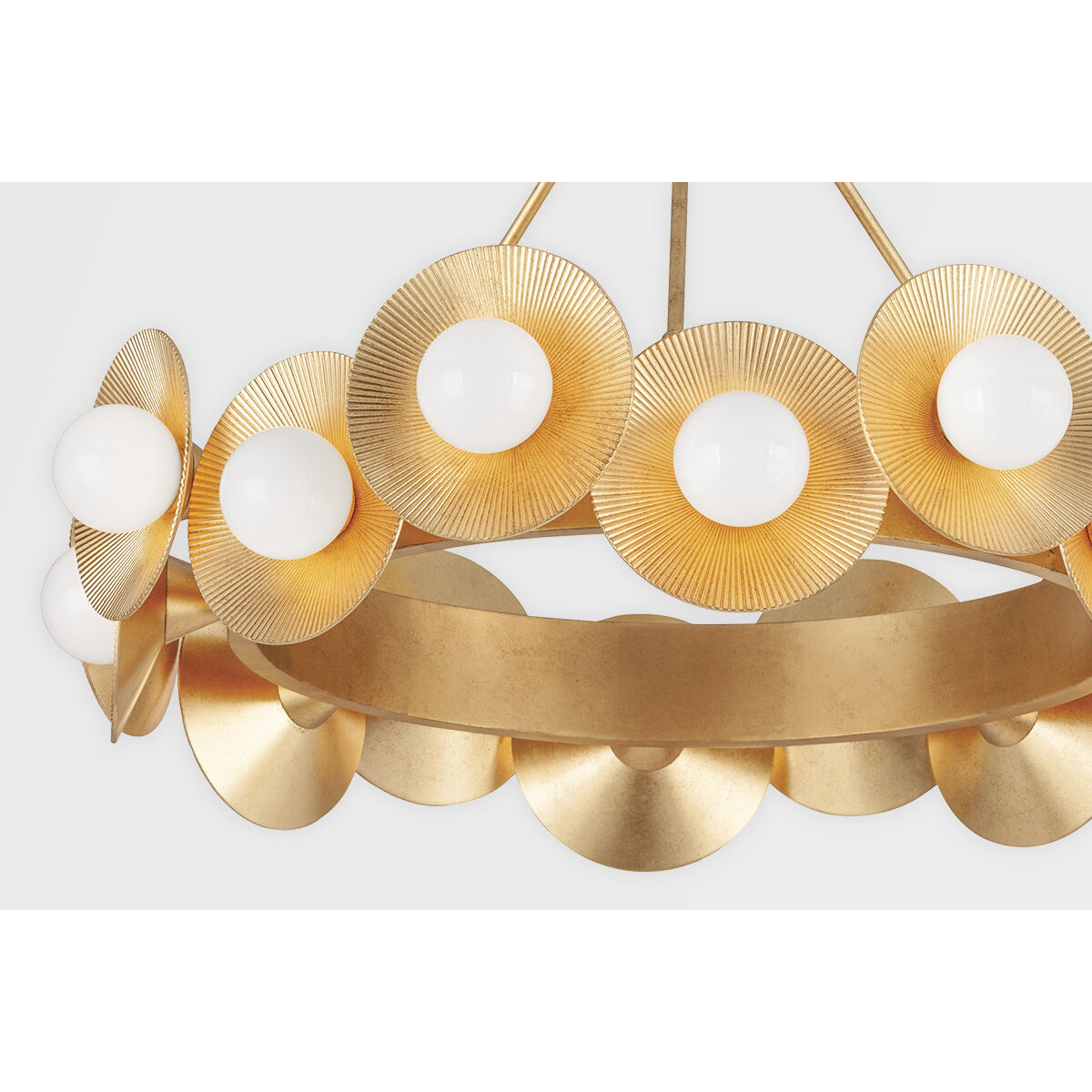 Emerald 16 Light 32 inch Vintage Gold Leaf Chandelier Ceiling Light