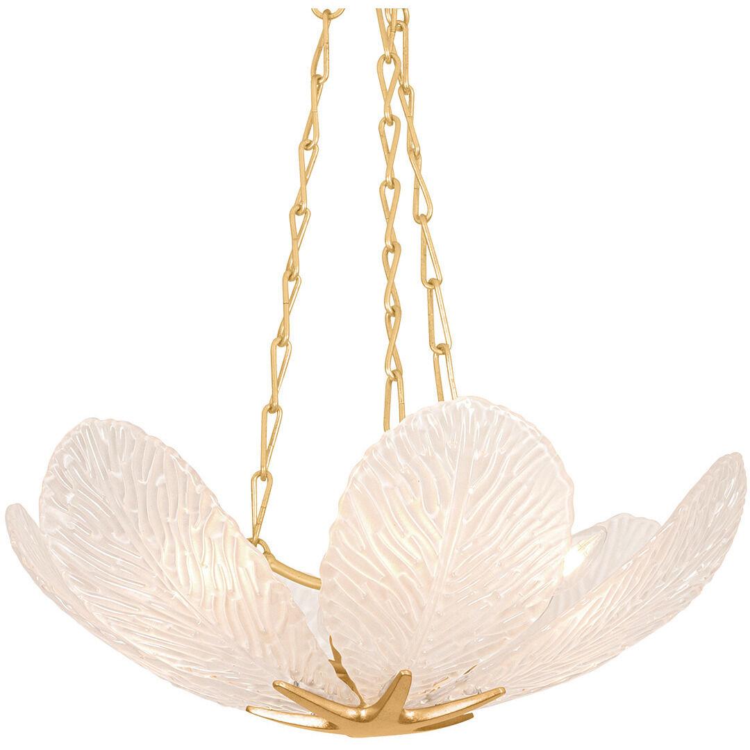 Galena 6 Light 24 inch Vintage Gold Leaf Chandelier Ceiling Light