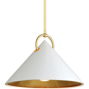 Charm 1 Light 23 inch Gold Leaf/Soft White Pendant Ceiling Light