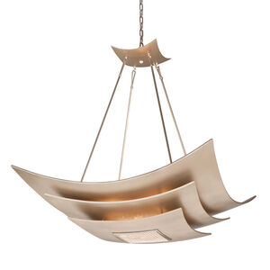 Muse 8 Light 40 inch Tranquility Silver Leaf with Polished Stainless Pendant Ceiling Light 