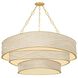 Kiso 12 Light 51.5 inch Vintage Gold Leaf Chandelier Ceiling Light