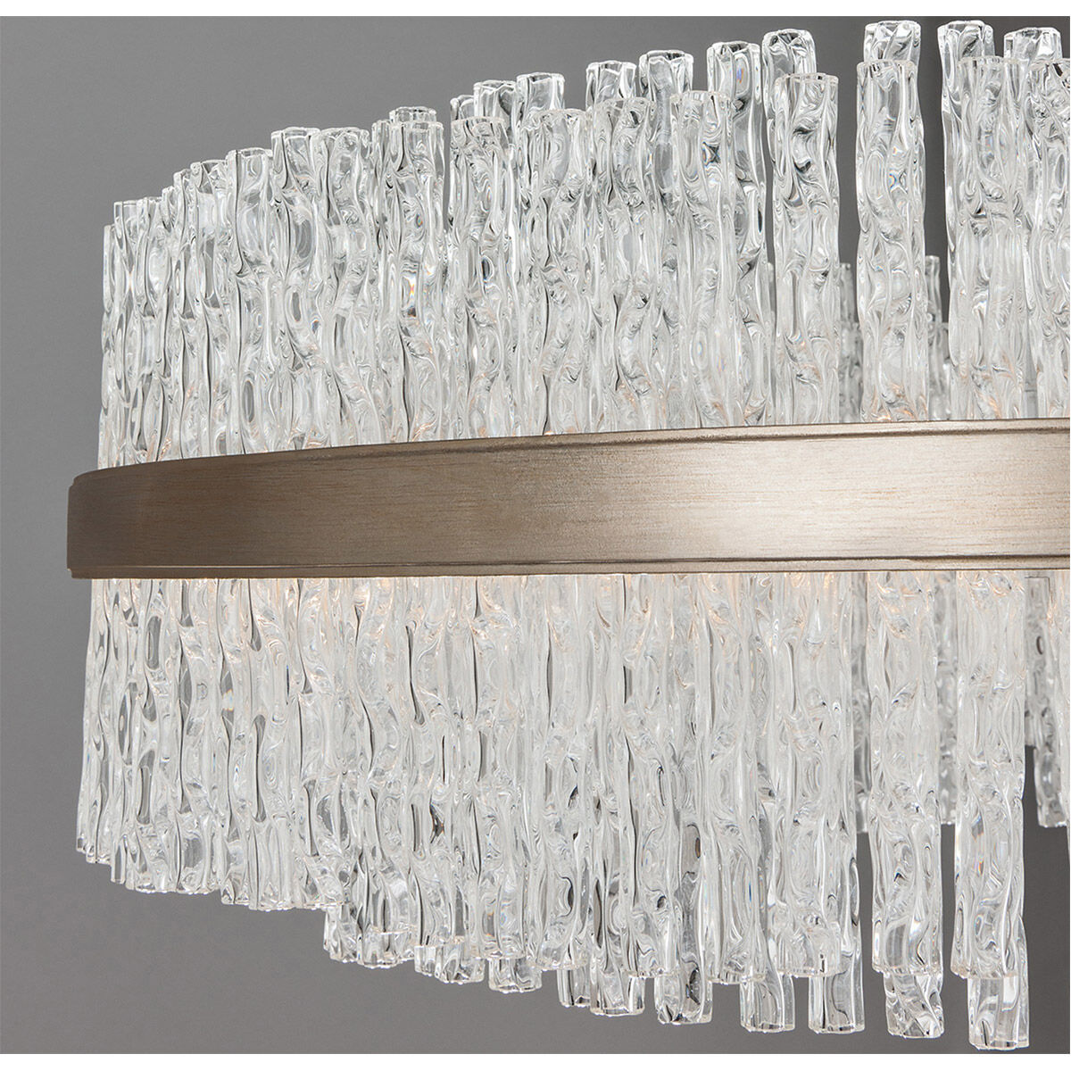 Chime 12 Light 36 inch Silver Leaf with Polished Stainless Accents Pendant Ceiling Light