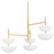 Evander LED 42 inch Vintage Gold Leaf/Gesso White Chandelier Ceiling Light