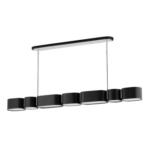 Opal 7 Light 54 inch Soft Black/Stainless Steel Island Light Ceiling Light