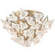 Lily 3 Light 18.25 inch Stria Gold Leaf Flush Mount Ceiling Light