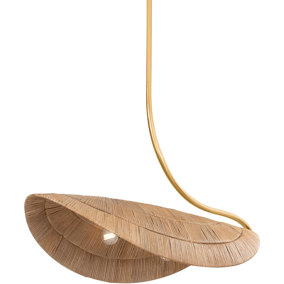 Medea 4 Light 40 inch Gold Leaf Linear Pendant Ceiling Light