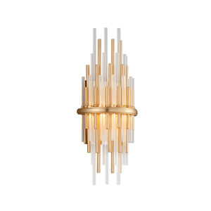 Theory LED 7 inch Gold Leaf with Polished Stainless Wall Sconce Wall Light