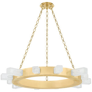 Citrine LED 36 inch Vintage Brass Chandelier Ceiling Light