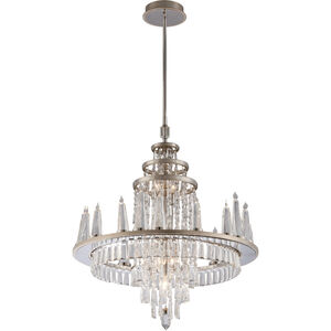 Illusion 28 Light 29 inch Silver Leaf and Polished Stainless Chandelier Ceiling Light