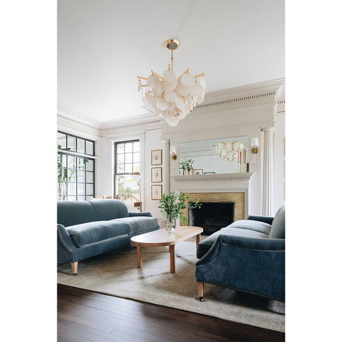 Serenity 1 Light 40 inch Gold Leaf and Polished Stainless Chandelier Ceiling Light