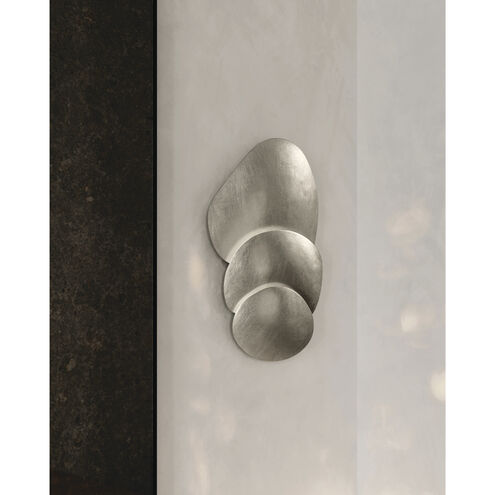 Akemi 3 Light Warm Silver Leaf ADA Wall Sconce Wall Light