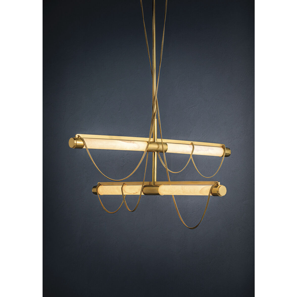 Lariat LED 7.75 inch Vintage Brass Chandelier Ceiling Light