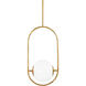Everley 1 Light 13.75 inch Vintage Brass Pendant Ceiling Light