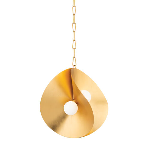 Peony 4 Light 18 inch Gold Leaf Pendant Ceiling Light