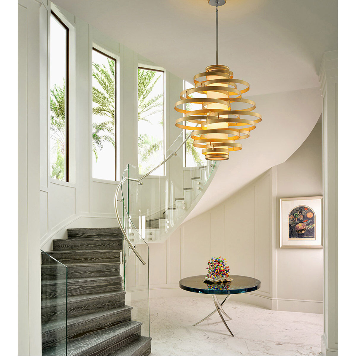 Corbett Lighting 225 42 Vertigo LED 18 inch Gold Leaf with