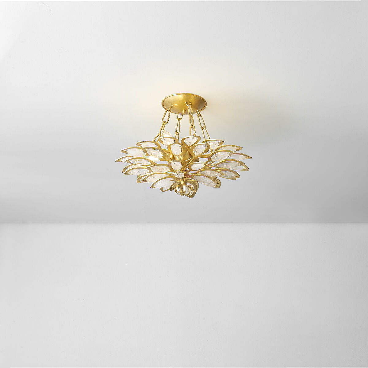 Vittoria 4 Light 18 inch Gold Leaf Semi Flush Ceiling Light