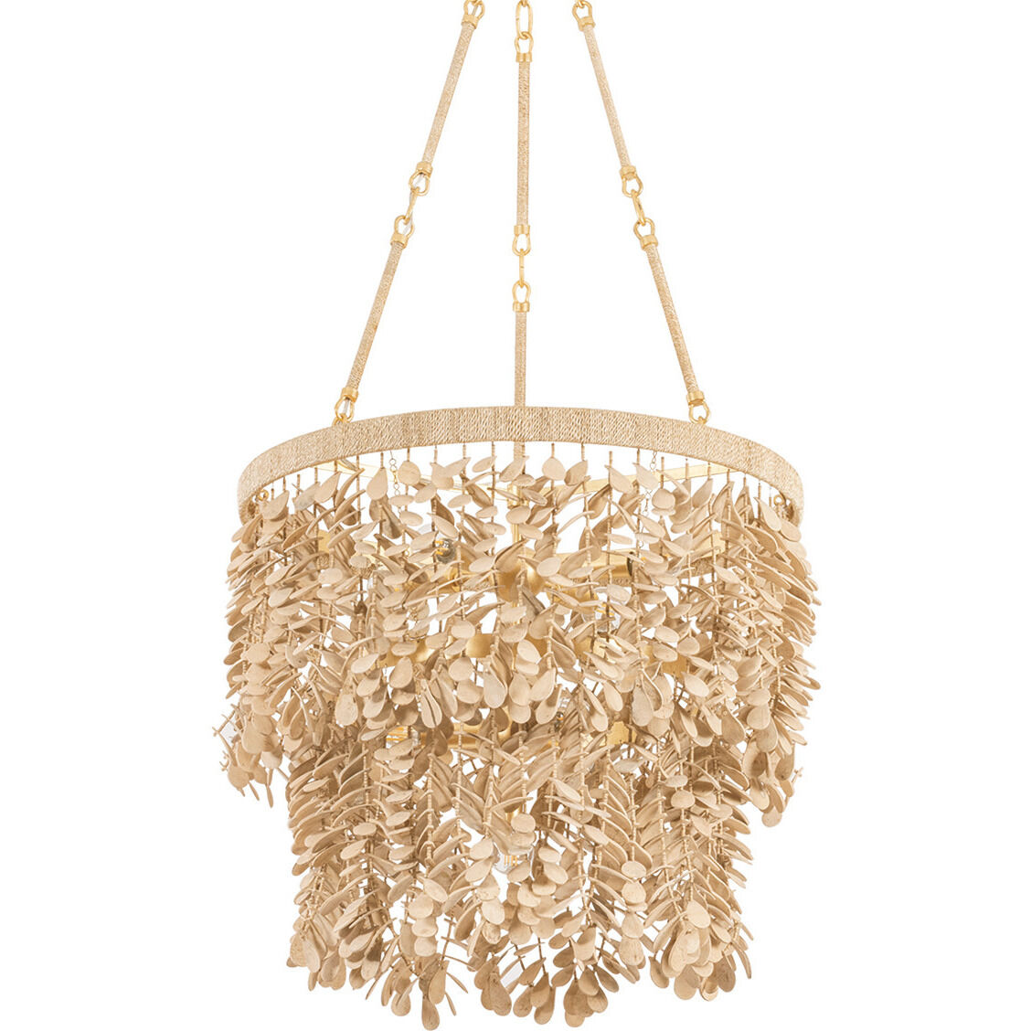 Naxos 8 Light 24 inch Vintage Gold Leaf Chandelier Ceiling Light