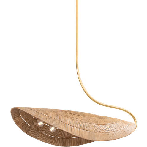 Medea 6 Light 50 inch Gold Leaf Linear Pendant Ceiling Light