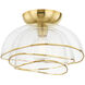 Esme 1 Light 17.25 inch Vintage Polished Brass Flush Mount Ceiling Light