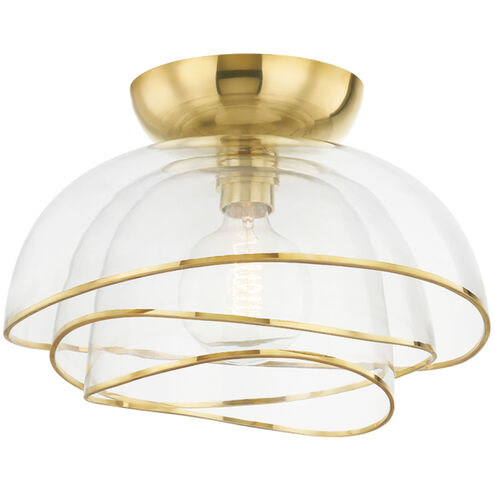 Esme 1 Light 17.25 inch Vintage Polished Brass Flush Mount Ceiling Light