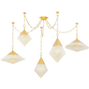 Angelique 5 Light 58.5 inch Vintage Polished Brass Chandelier Ceiling Light