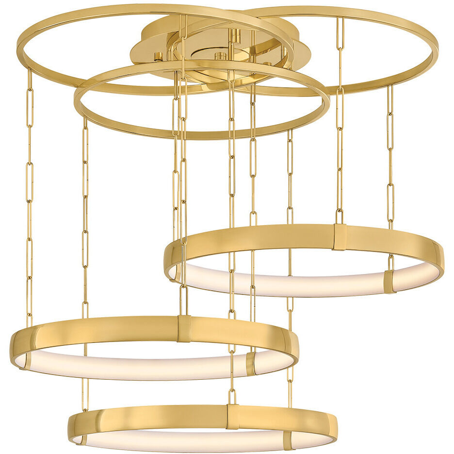 Chiasso LED 38 inch Vintage Polished Brass Chandelier Ceiling Light