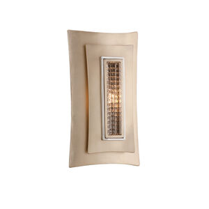Muse 1 Light 7 inch Tranquility Silver Leaf with Polished Stainless Wall Sconce Wall Light