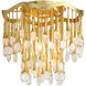 Kiara 3 Light 15.75 inch Gold Leaf Semi Flush Ceiling Light